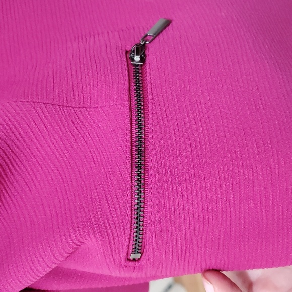 Fuchsia coat with zipper pockets - Picture 5 of 7